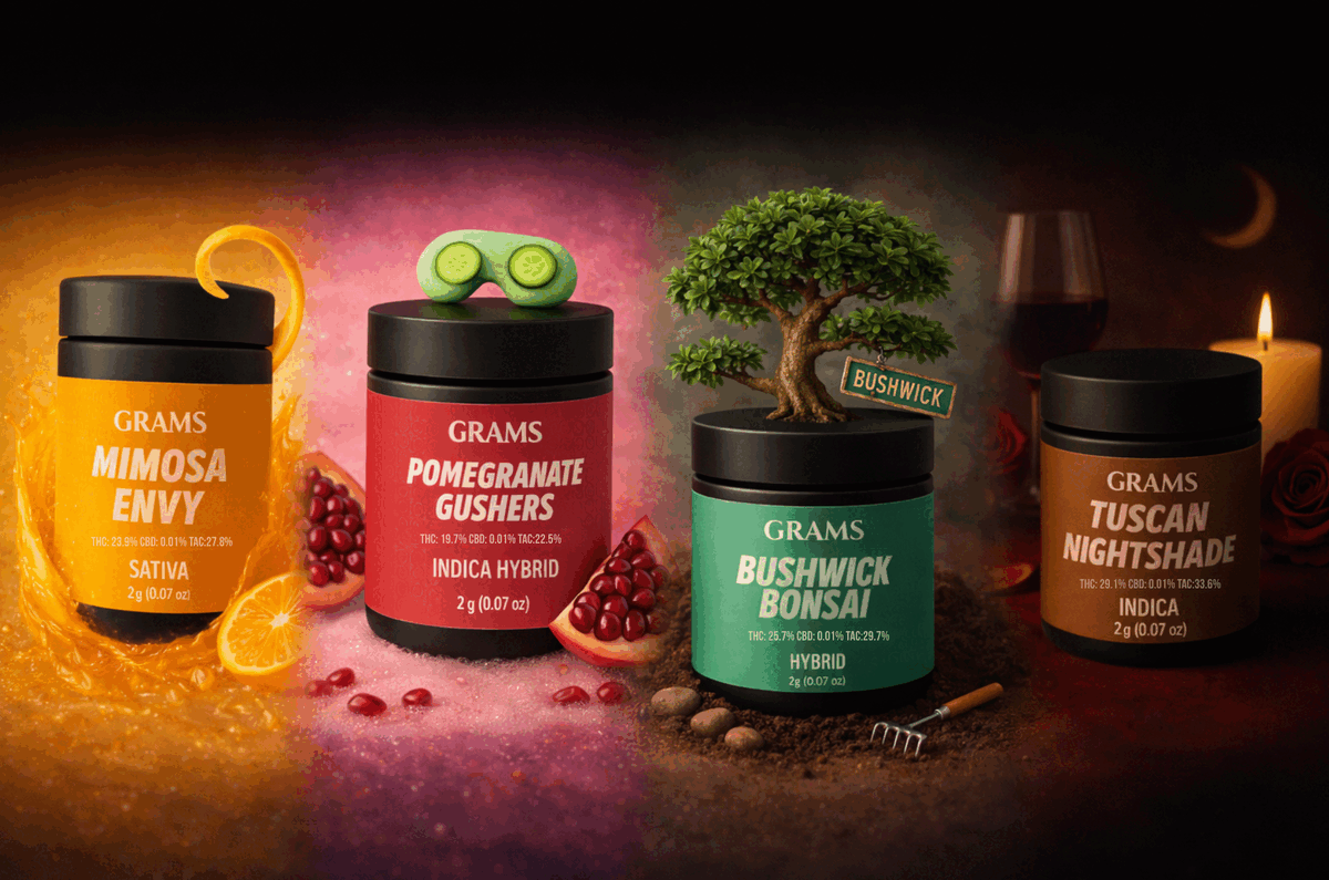 Grams New York cannabis products available through selected licensed retail partners
