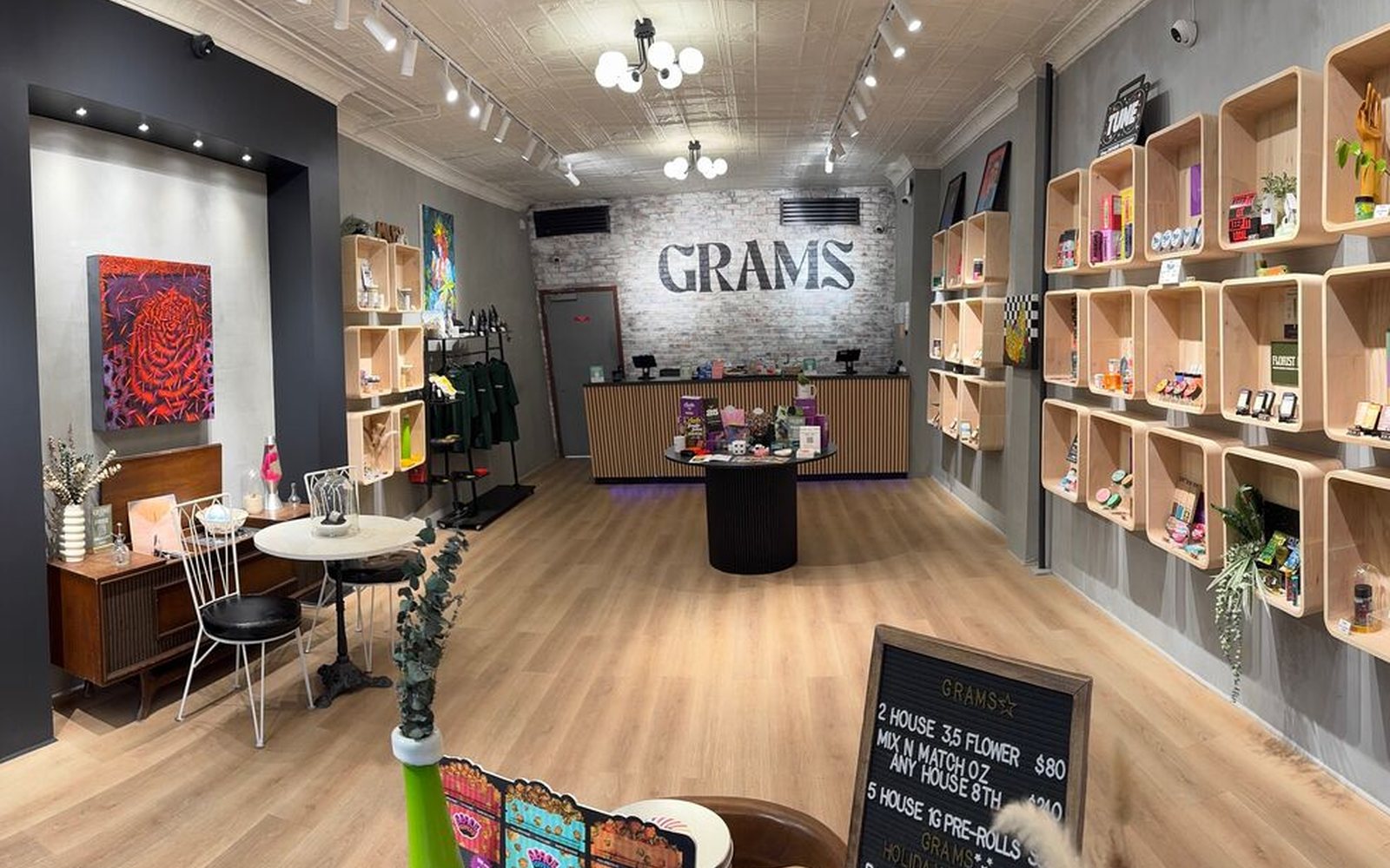 Inside the licensed Grams shop at 360 Graham Avenue, Brooklyn