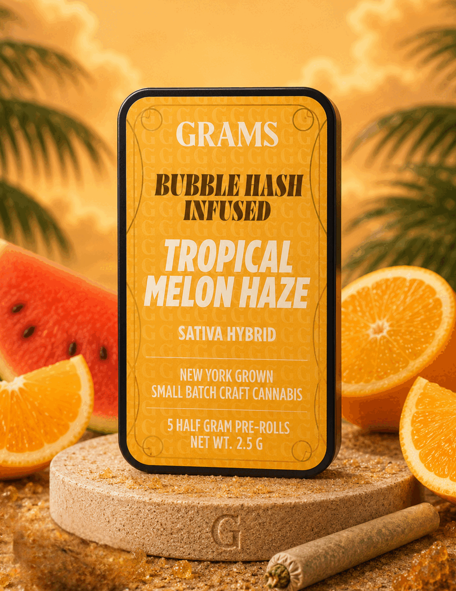 Grams Tropical Melon Haze Bubble hash infused · 5 × 0.5g