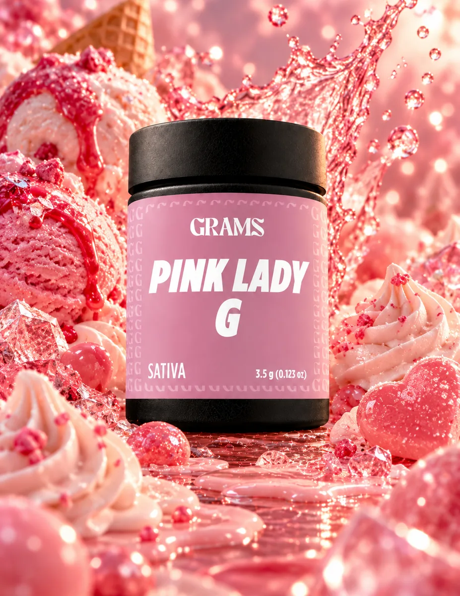 Grams Pink Lady G sativa 3.5g flower jar